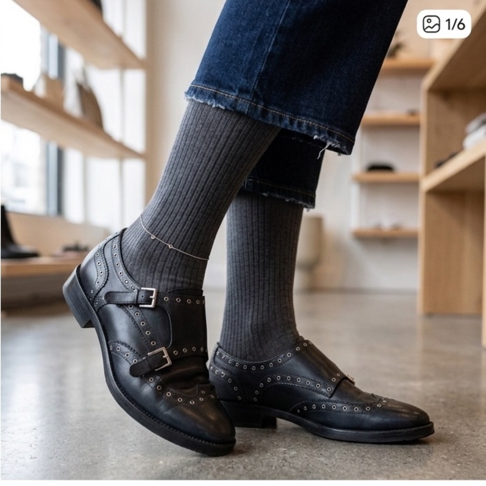 Classic Black Double-Monk Brogues — Women